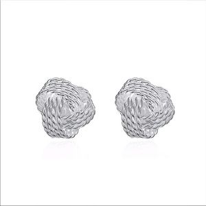 Sterling Silver Love Knot Stud Earrings
